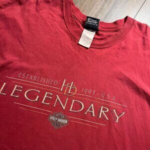 Harley Davidson Motorcycle Red/Coral Graphic Tshirt Men 3XL Bin H-3‎